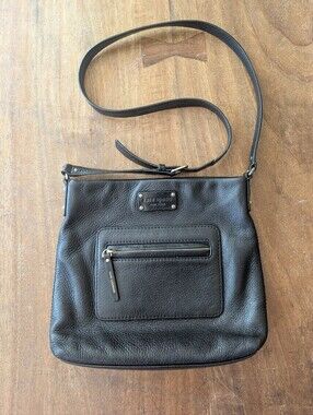 Kate Spade Jan Darien New York Pebbled Leather Crossbody Bag Black